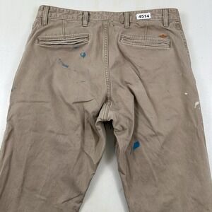 Dockers Mens Alpha Khaki Athletic Fit Stretch Pants 31x30 Beige Paint Splatters